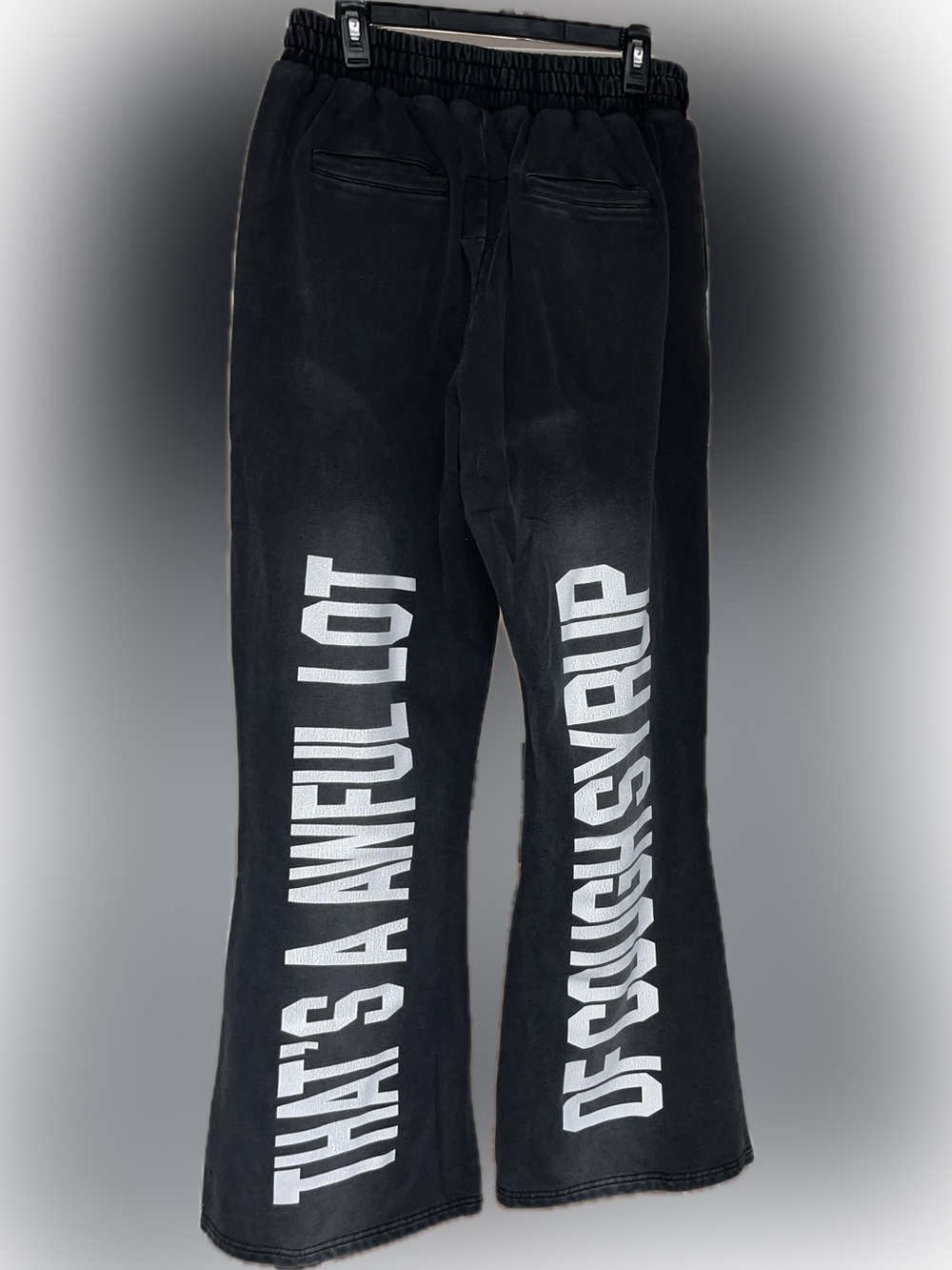 "That's A Awful Lot Of Cough Syrup" NWT MENS SIZE MEDIUM OVERSIZED JOGGERS KNIT